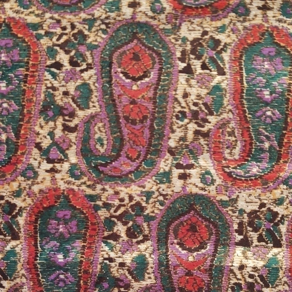 Vintage Purple, Green, and Red Paisley Floral Scarf